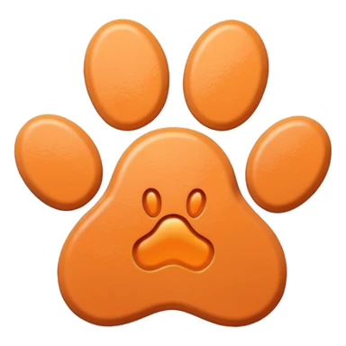 a pale pastel orange pawprint sticker