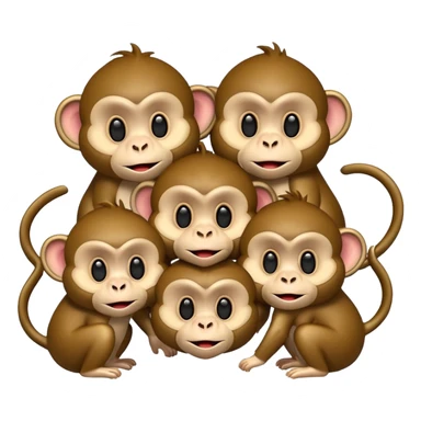 Cinco monitos salta en la cama sticker