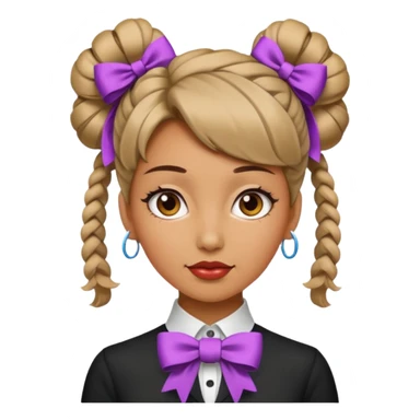 women with neckBow, funky hair style. sticker