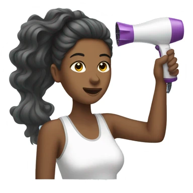 Girl blow drying hair sticker