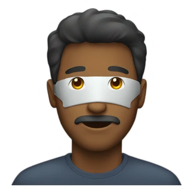 a man covered face sticker