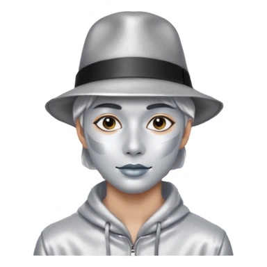 Living statue (silver paint),Street Performers,background street sticker