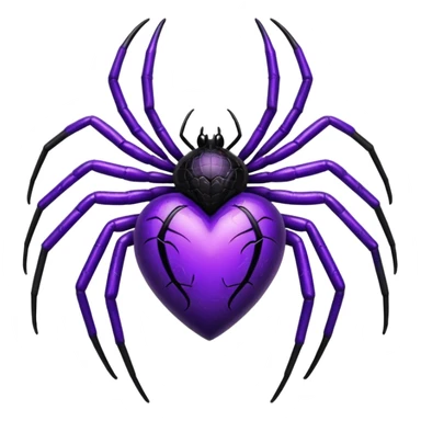 heart with purple gothic black spider sticker