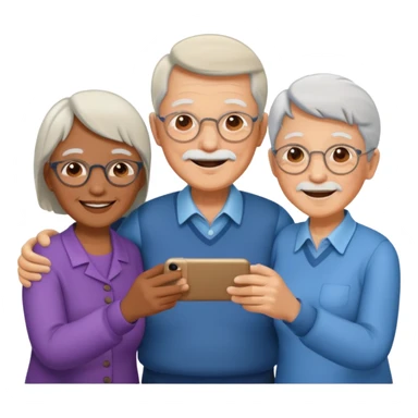 now a icon of three people isometric make all characters old demographic sticker