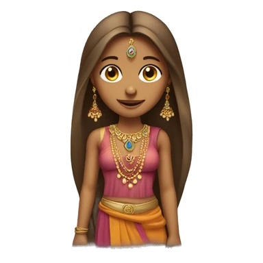 indian-girl-with-long-hair-and-long-face-wearing-earings sticker