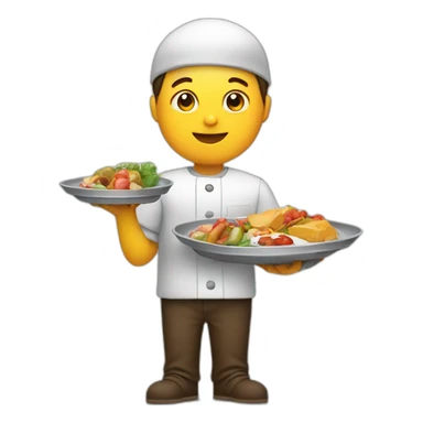 holding a tray with food in it sticker
