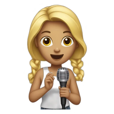A girl holding mic and singing  sticker