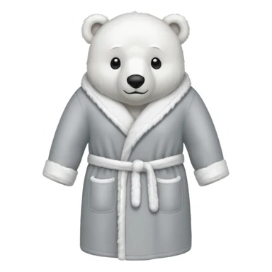 grey shower robe with polar bears sticker