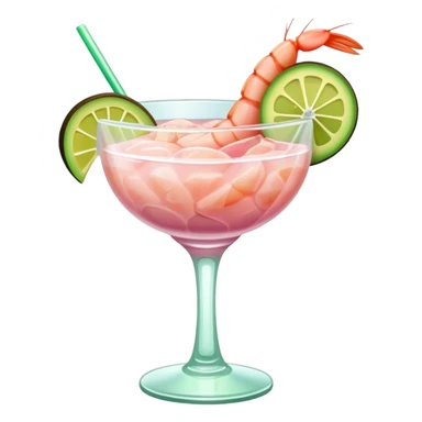 Shrimp cocktail with avocado sticker
