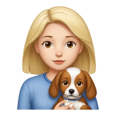 girl and her pet dog sticker