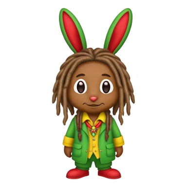 rasta easter bunny sticker