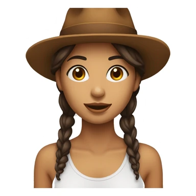 mulher morena com chapéu nordetina e cabelo marrom sticker