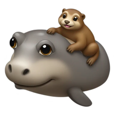 loutre sur un hippopotame sticker