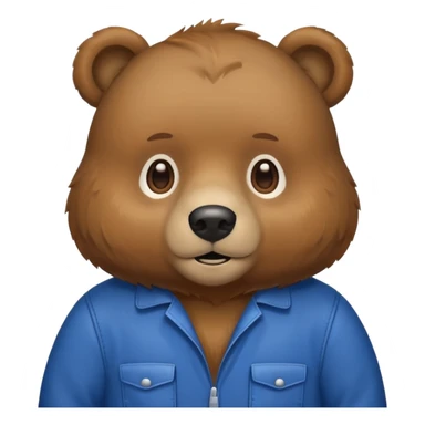 bear in coveralls sticker