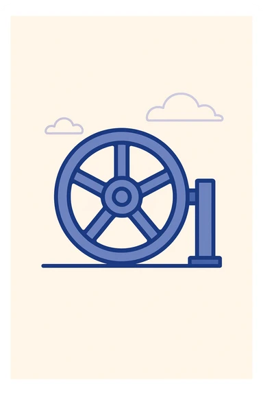 a flywheel, minimal, flat design sticker