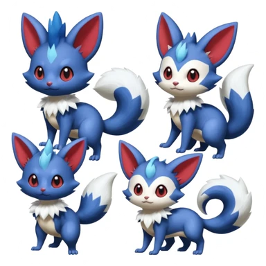 Sneasel-Weavile-Furret-Meowstic-Minccino-fusion sticker