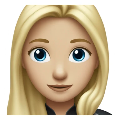 blonde girl with blue eyes and her black horse sticker