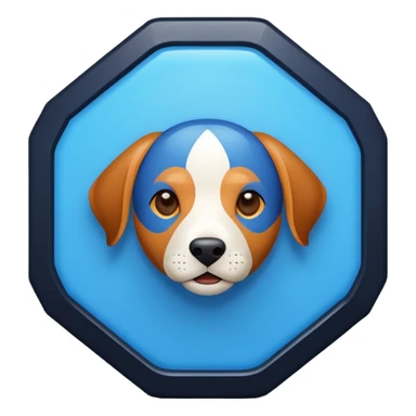 Blue tick in octagon  sticker