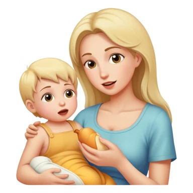 Mom feeding her child sticker