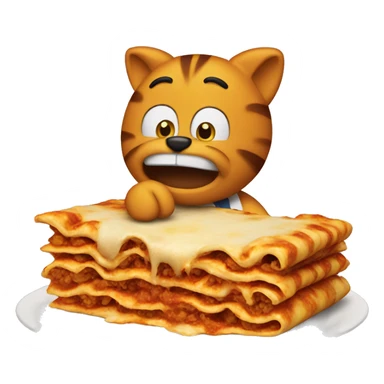 Garfield eating a lasagna  sticker