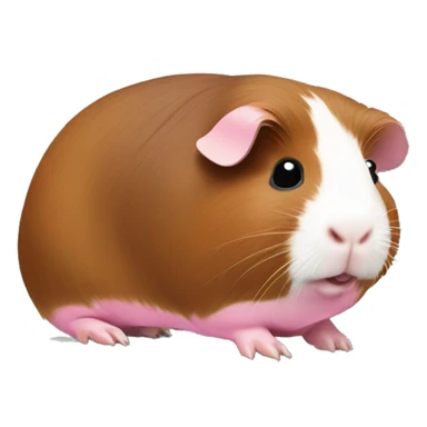 Fully brown ridge back Guinea pig with pink bottom lip  sticker