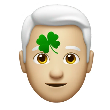 white man with four leaf clover sticker