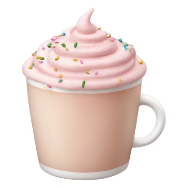 Light pink latte with sprinkles tied with a bow sticker