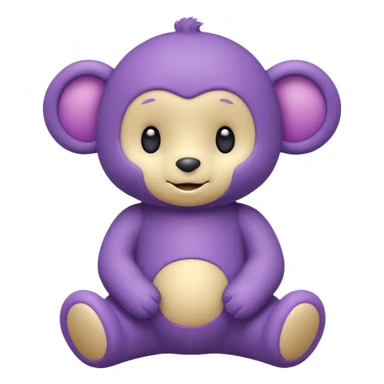 cute tinky-winky teletubby sitting looking like a teddy bear sticker