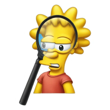 bart simpson looking through a magnifying glass sticker