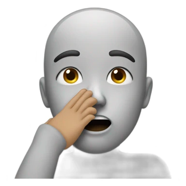 emotional and hand closed in front of mouth sticker