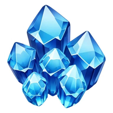 5 blue cristals forming a small pile sticker