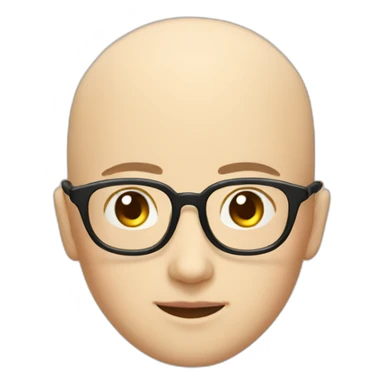 Bald eyeglasses Japanese sticker