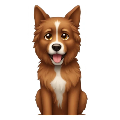 Brown furry dog sticker