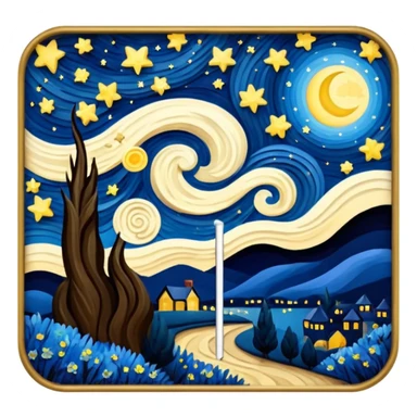 The Starry Night painting frame sticker