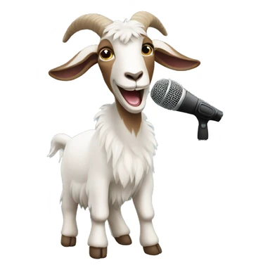 goat singing with a microphone sticker