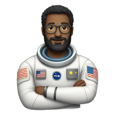 astronaut black-beard caucasian-man white-glasses sticker
