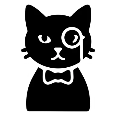 A sophisticated cat wearing a monocle, elegant, fancy feline sticker