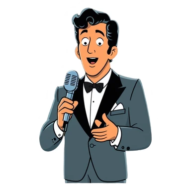 Dean Martin singing sticker