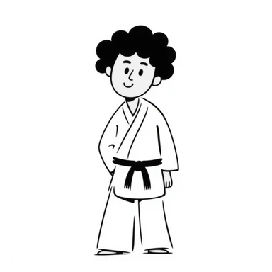 Simple white martial arts uniform sticker