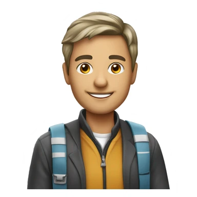 etudiant de 40 ans lisant un livre sticker