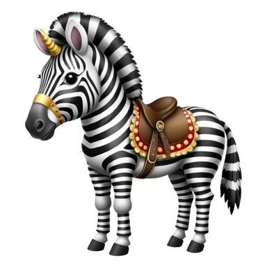 Vintage circus zebra wearing feathers and saddle sticker