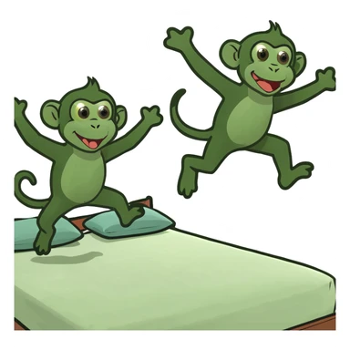 five little monkeys jumping on the bed sticker