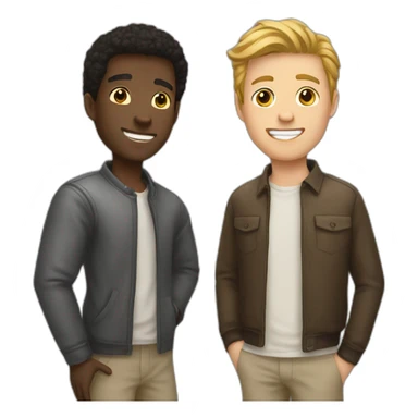 Black guy white guy another white guy plays a game sticker