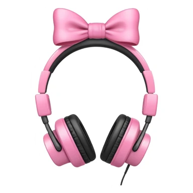 Headphones with cute pink bow  sticker