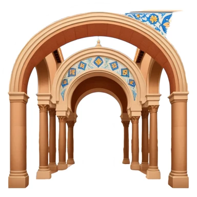 Plaza de España Landmark Emoji – Featuring its semicircular palace, grand arches, and decorative tilework. sticker