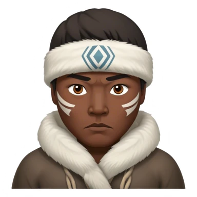 Inuit men photorealistic serious sticker