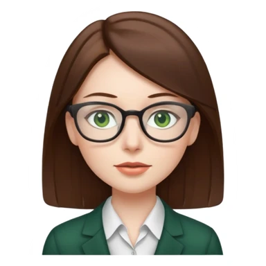 Green eyes office girl with straight hair  sticker