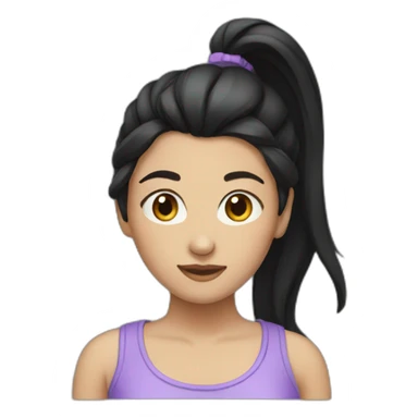 girl with black hair in a ponytail sticker