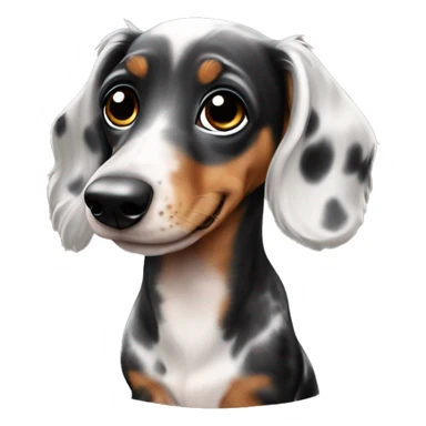 Black Merle mini dachshund  sticker
