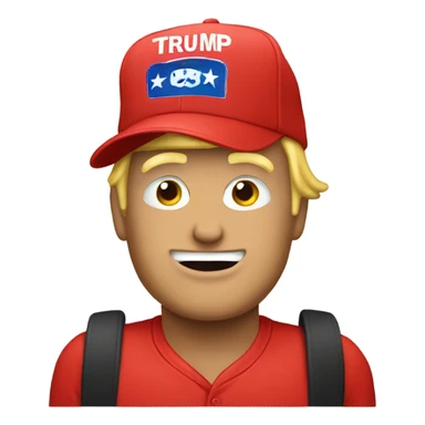 Trump wearing a MAGA baseball hat sticker